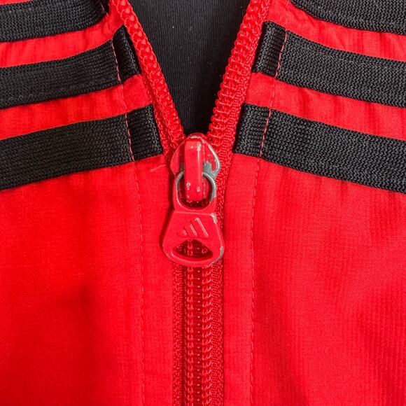 2004 Vintage Adidas-Lightweight Zip Up Hoodie Track Jacket-Red/Black-Size Medium - Picture 6 of 11